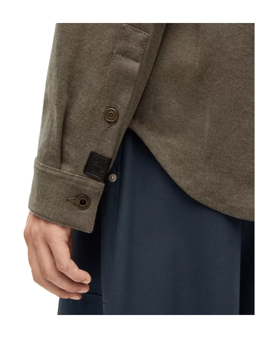 Deer Intarsia Overshirt In Denim
