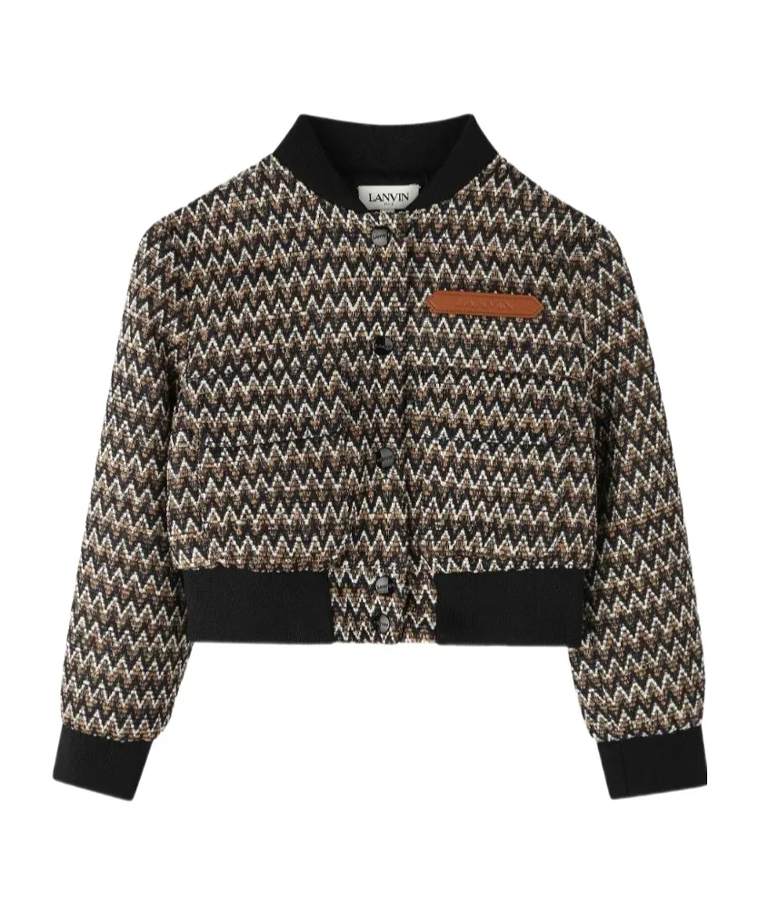 Lanvin Enfant Zigzag Cropped Bomber Jacket