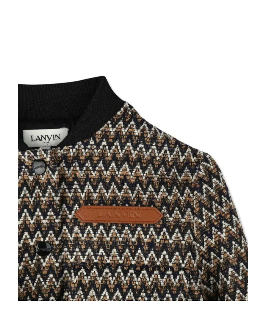 Lanvin Enfant Zigzag Cropped Bomber Jacket