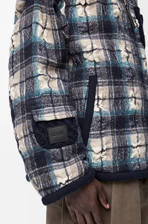 Loewe Textured Check Hooded Jacket