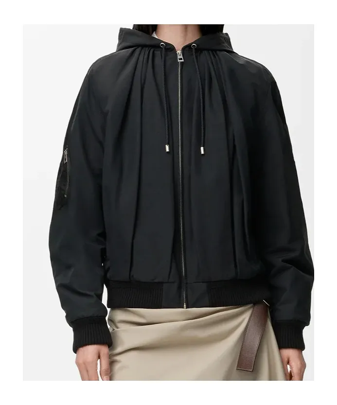 Pleated Hooded Jacket