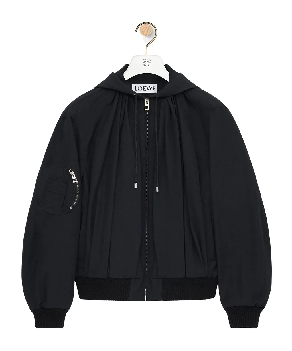 Pleated Hooded Jacket