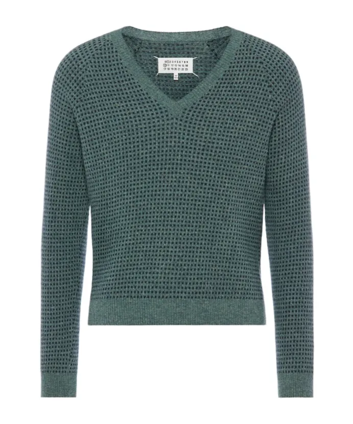 Wool-Blend V-Neck Sweater