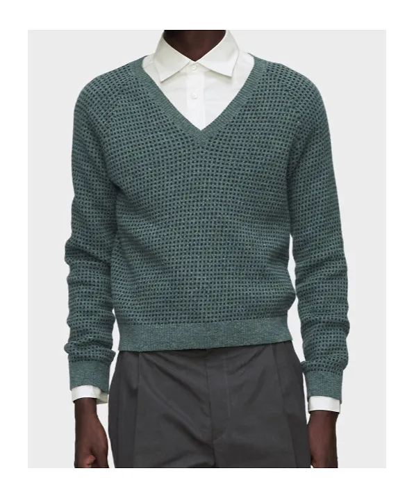 Wool-Blend V-Neck Sweater