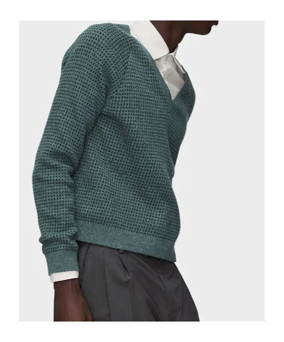 Wool-Blend V-Neck Sweater