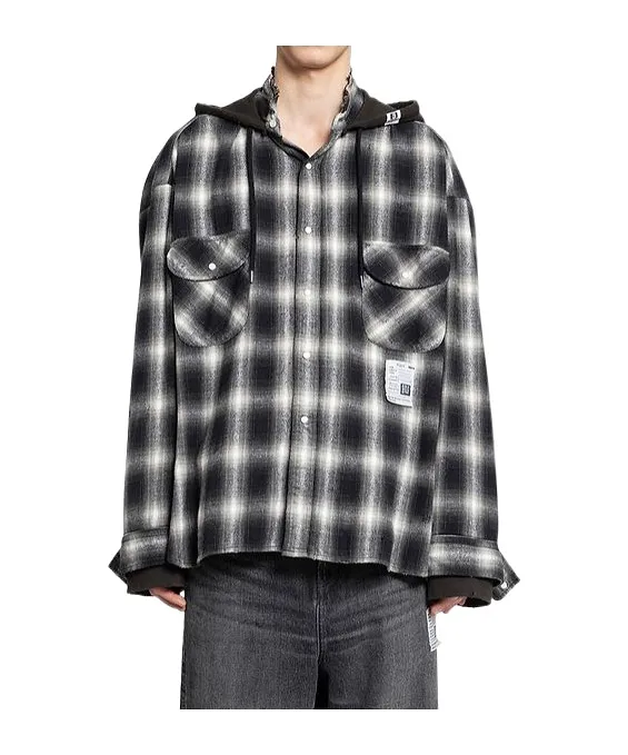 Maison Mihara Yasuhiro Checked Hooded Shirt