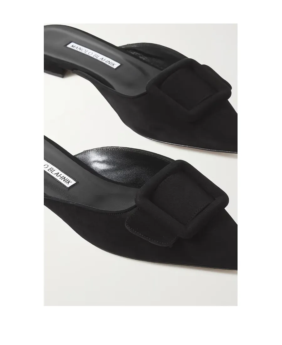 Maysale Buckle Pointed Muller Shoes