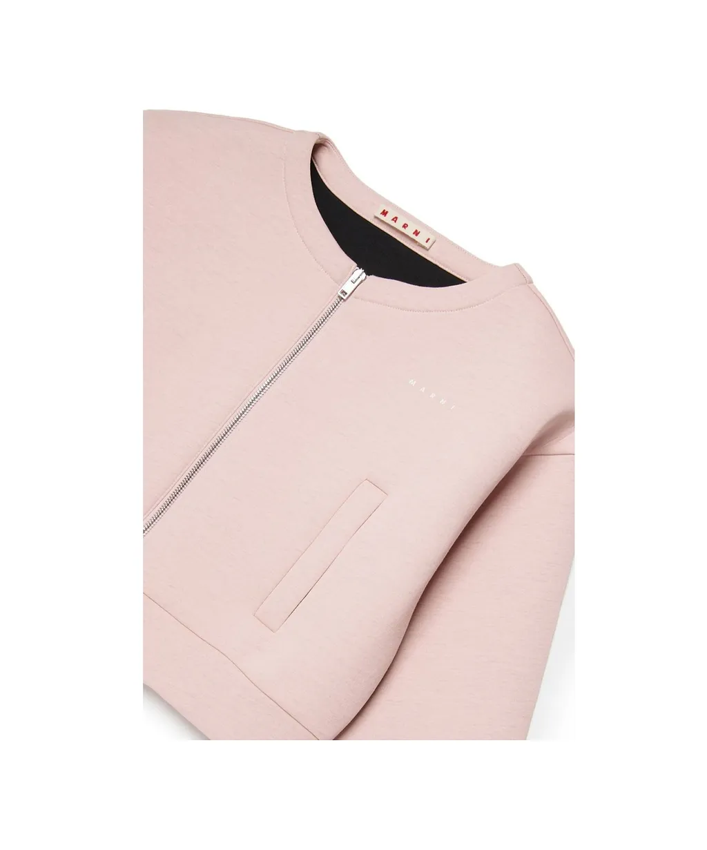 Marni Kids Logo Embroidered Zip-Up Jacket