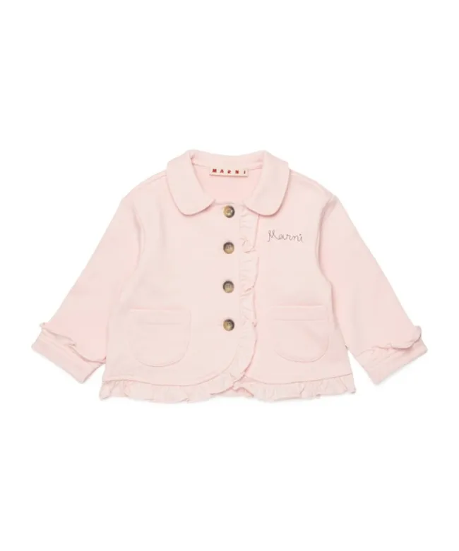 Marni Kids Logo Embroidered Jacket