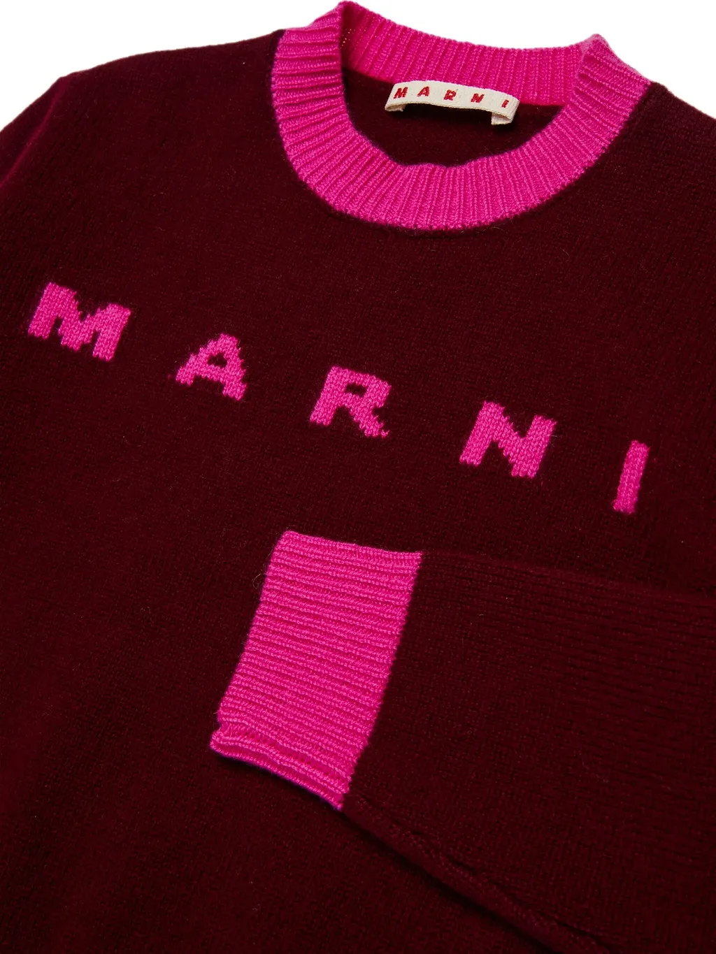 Marni Kids Logo Intarsia Knitted Jumper