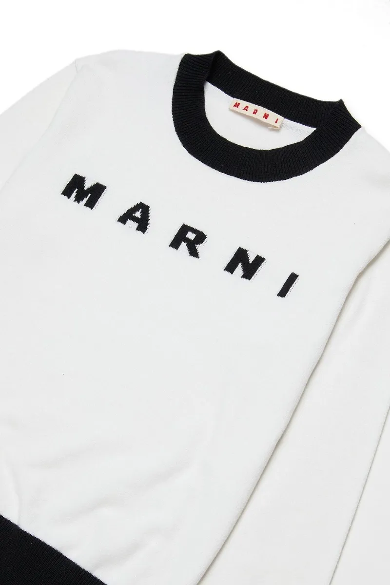 Marni Kids Logo Intarsia-Knit Jumper