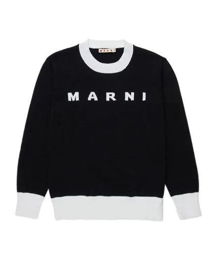 Marni Kids Logo Intarsia-Knit Jumper