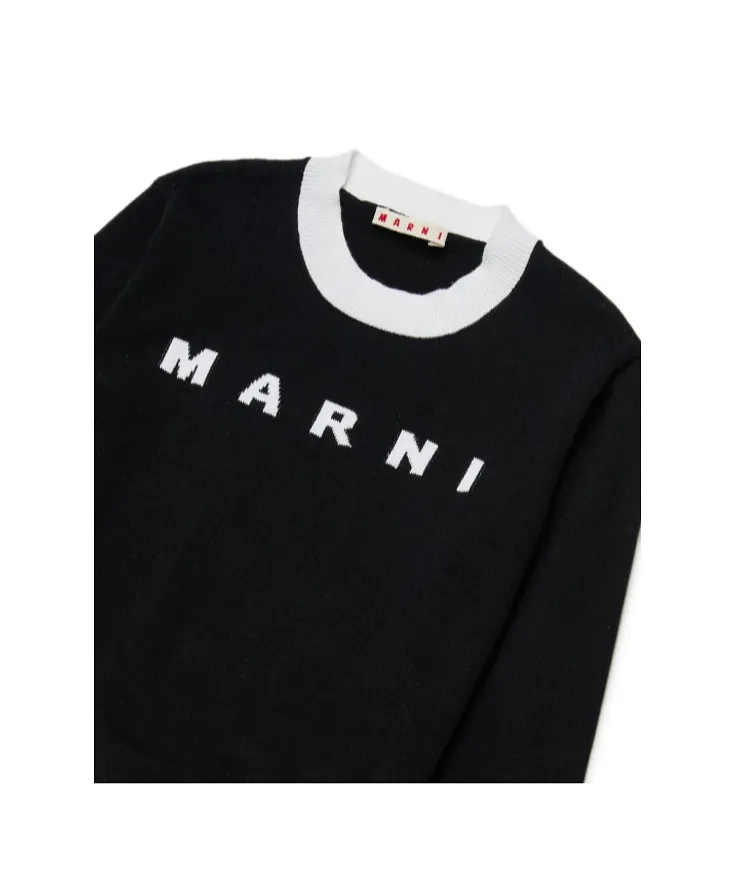 Marni Kids Logo Intarsia-Knit Jumper