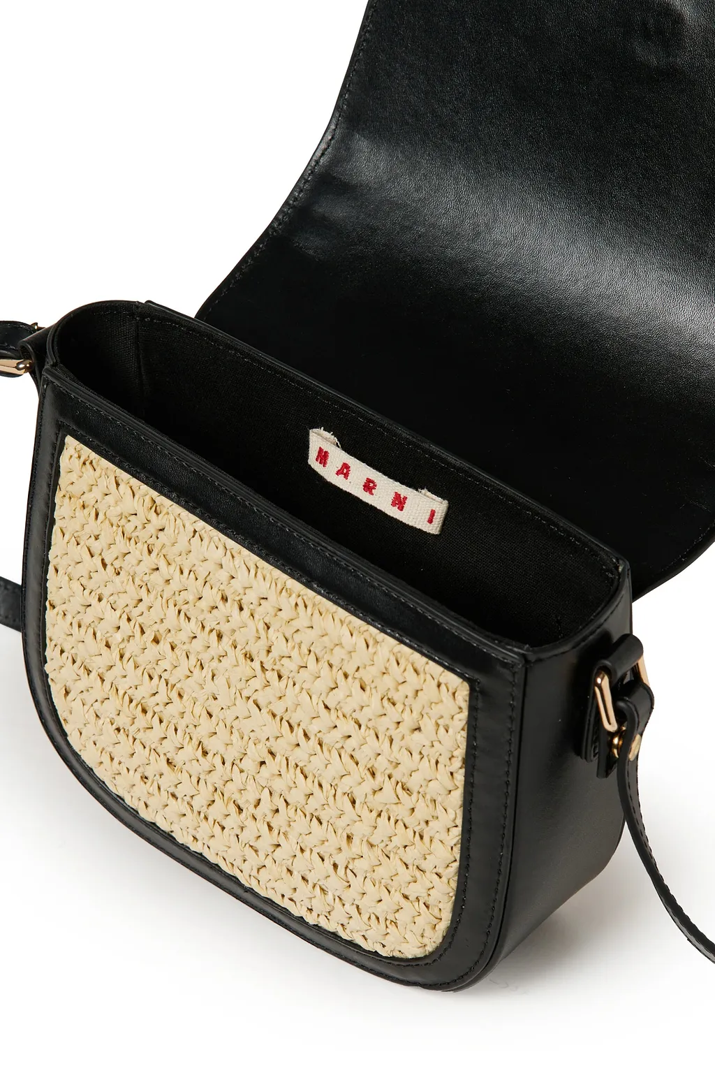 Marni Kids Raffia Effect Smile Shoulder Bag