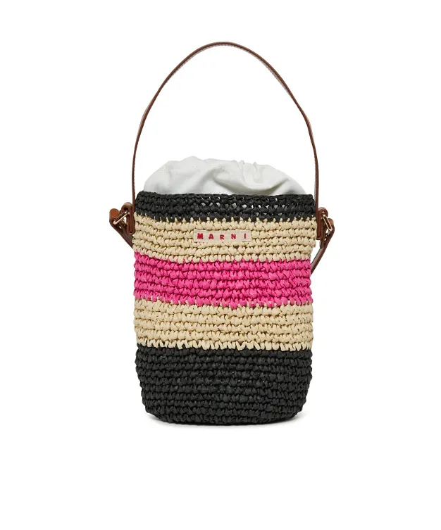 Marni Kids Tea Bag Woven Bucket Bag