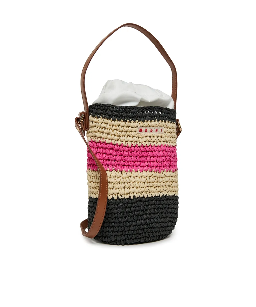 Marni Kids Tea Bag Woven Bucket Bag