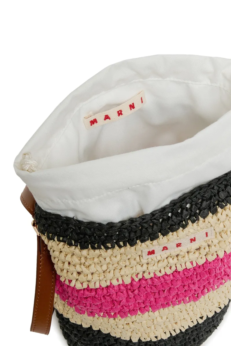 Marni Kids Tea Bag Woven Bucket Bag