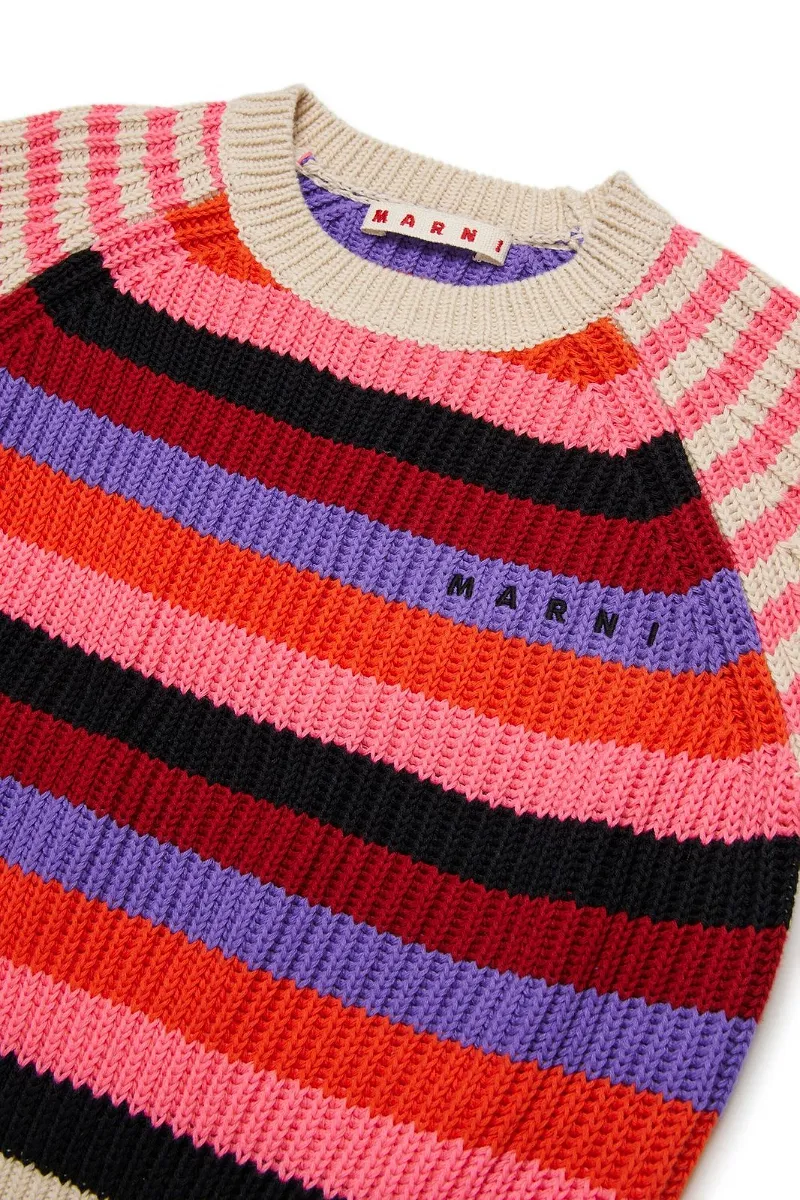 Marni Kids Striped-Pattern Knitted T-Shirt
