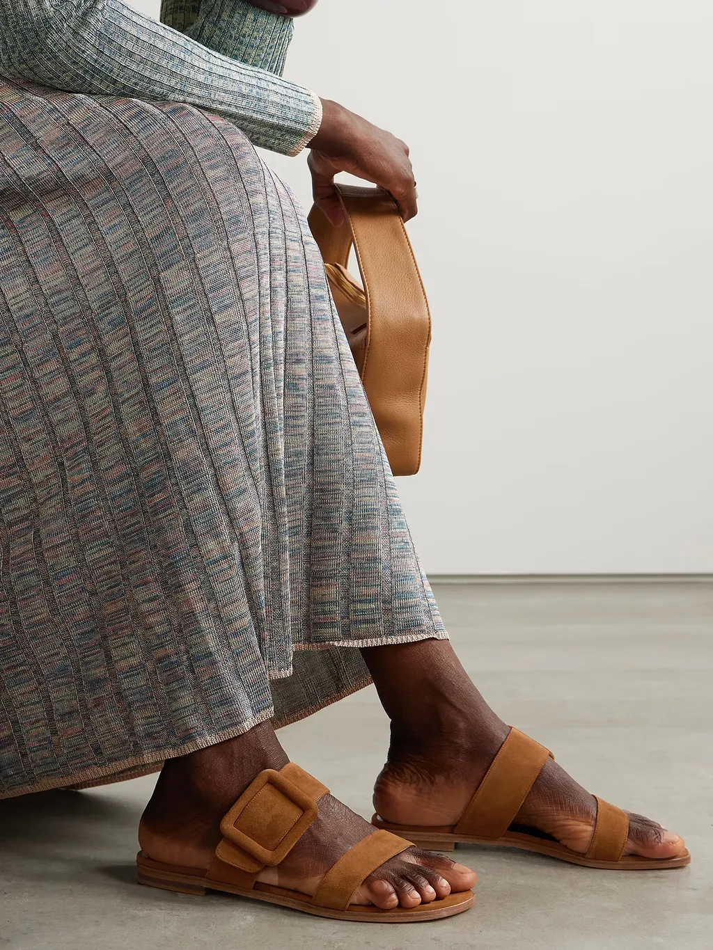 Tituba Buckle Suede Sandals