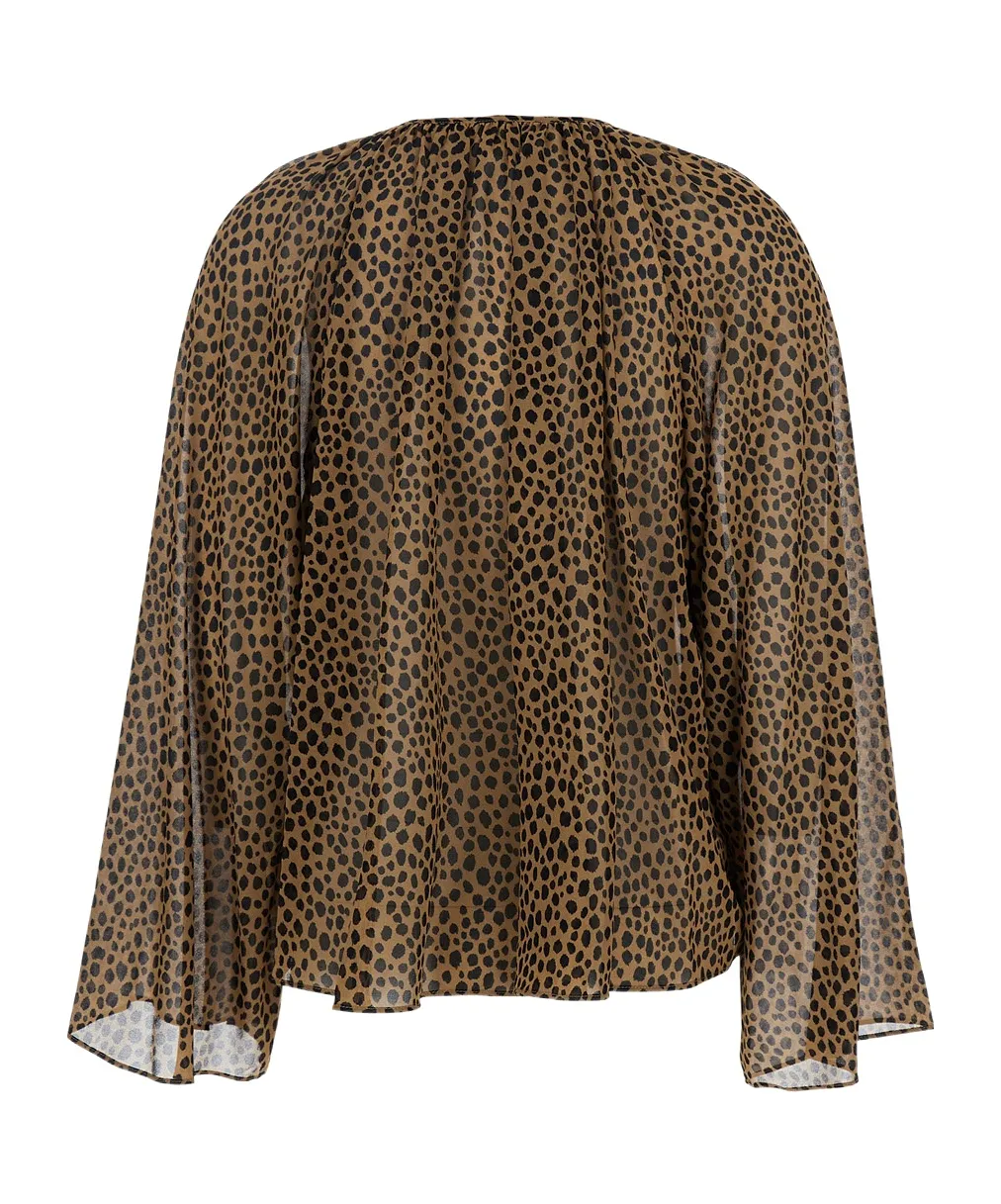 Michael Michael Kors All-Over Leopard Printed Crewneck Top
