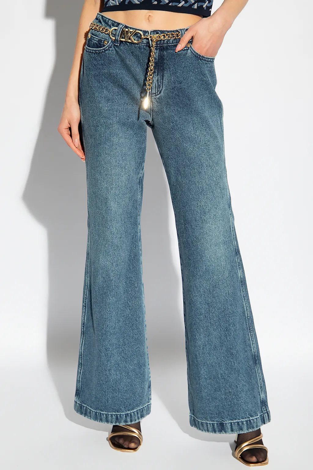 Michael Michael Kors Chain-Linked Flared Jeans