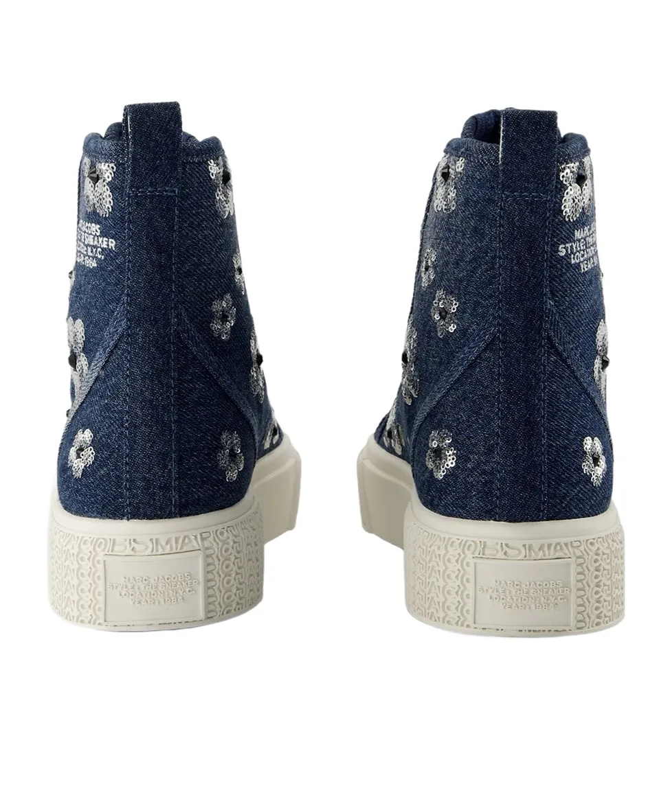 Denim High-Top Sneakers