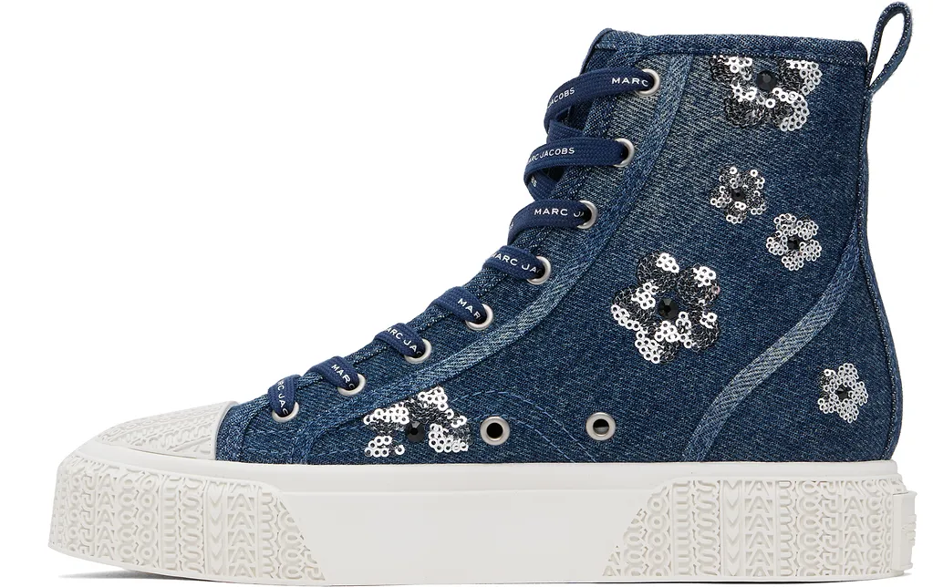 Denim High-Top Sneakers