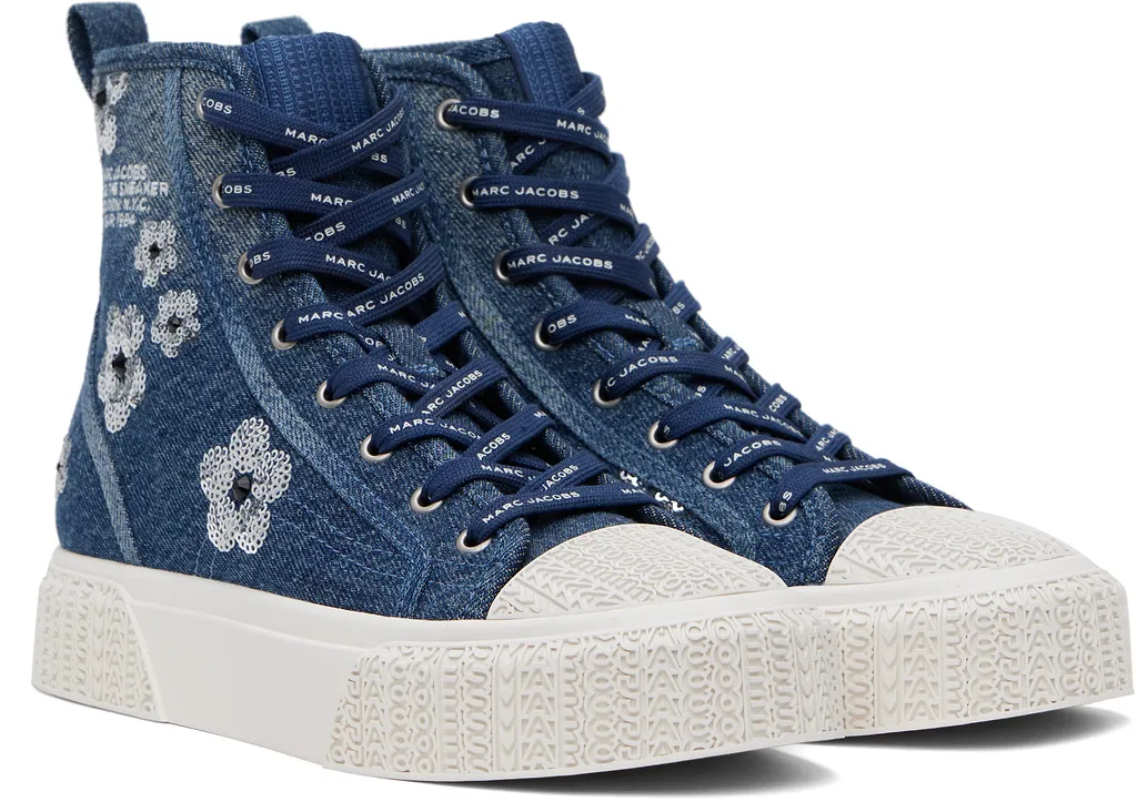Denim High-Top Sneakers