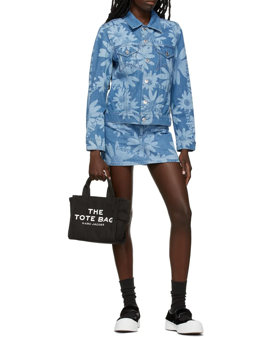 Marc Jacobs Logo Printed Zip-Up Small Tote Bag