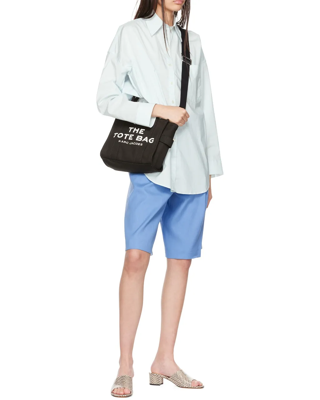 Marc Jacobs Logo Printed Zip-Up Small Tote Bag