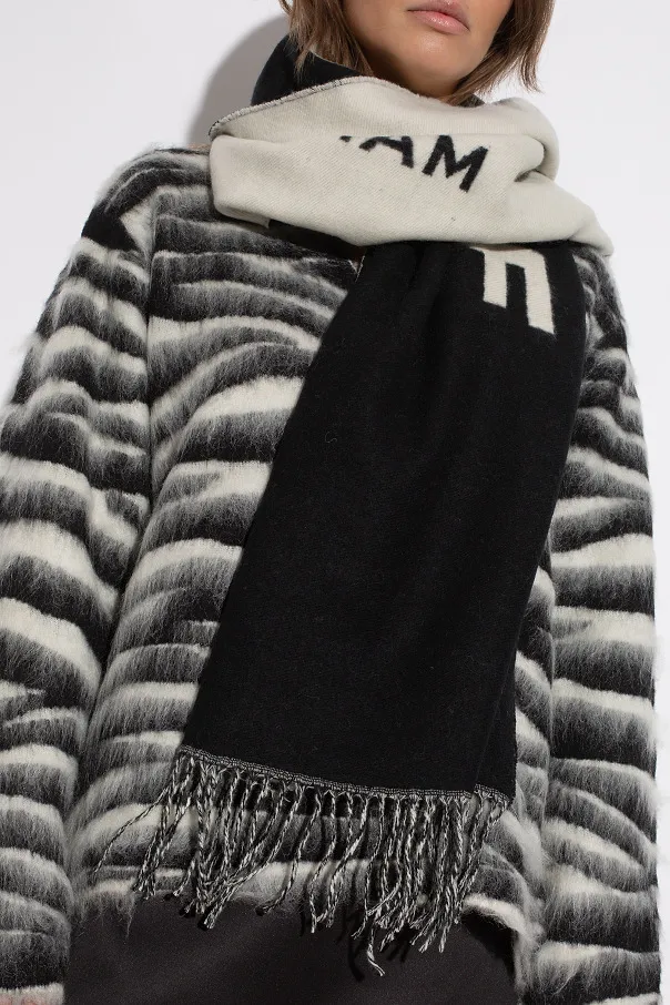Marc Jacobs Logo Jacquard Fringed-Edge Scarf