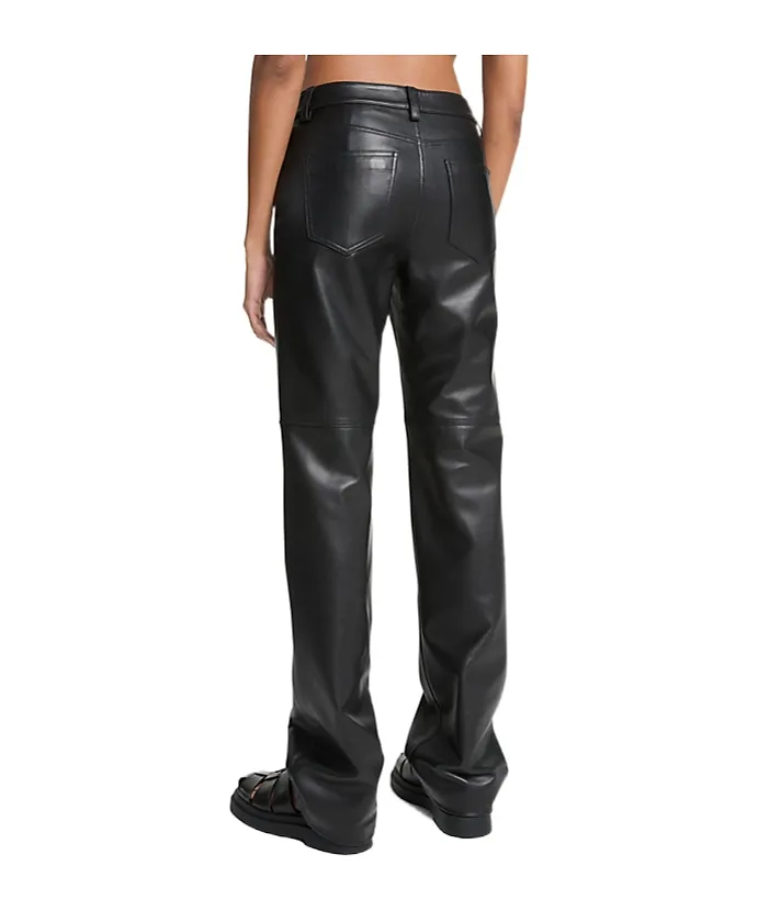 Michael Michael Kors Straight-Leg Leather Pants