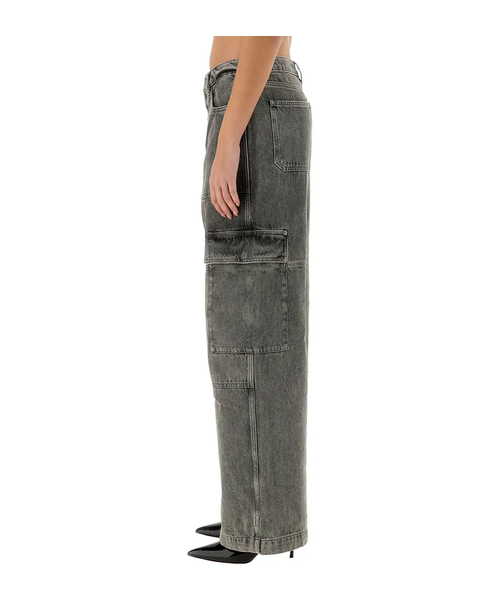 Wide-Leg Cargo Jeans