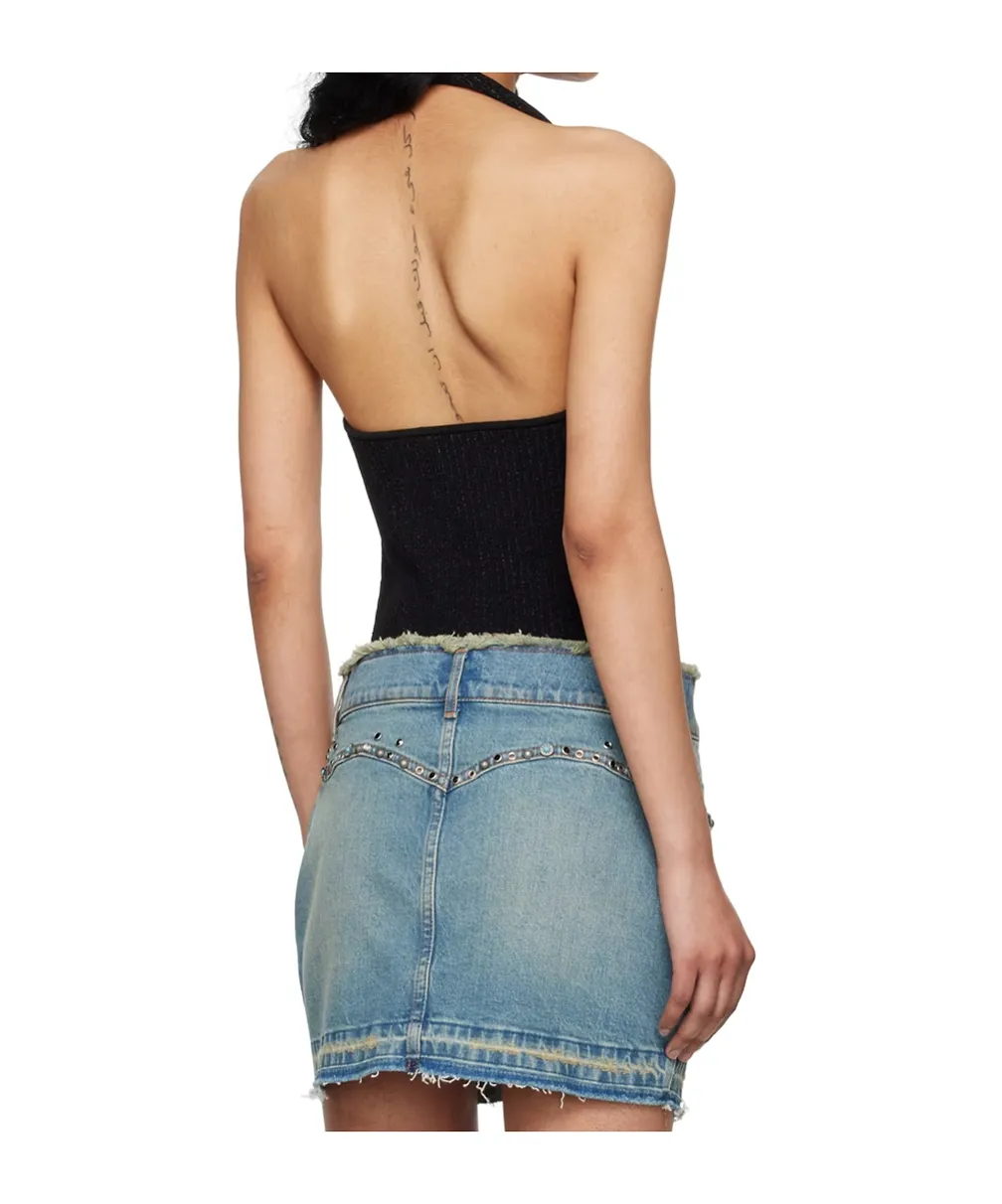 Fully Fashioned Ribbed Collar Vest