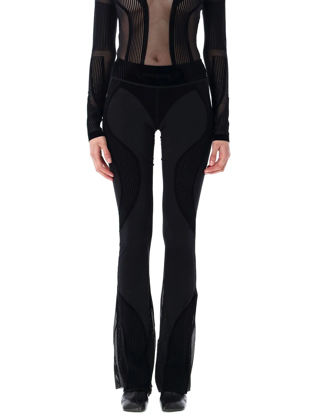 Flocked Flared Trousers