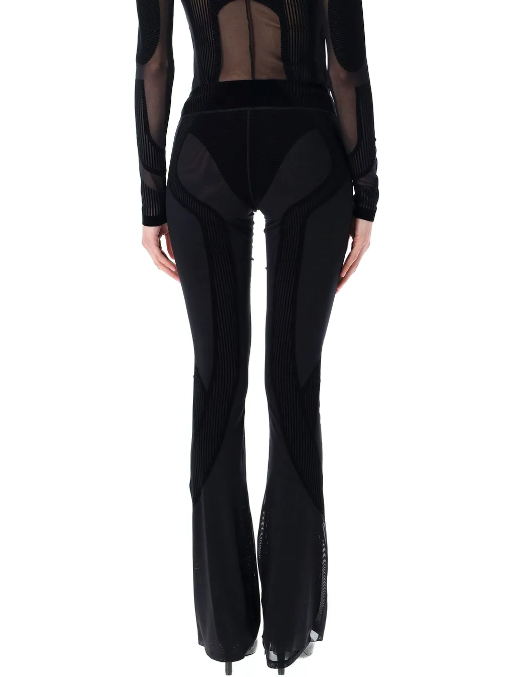 Flocked Flared Trousers