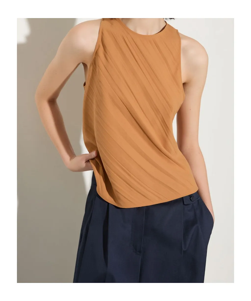 Crinkled Envers-Satin Top
