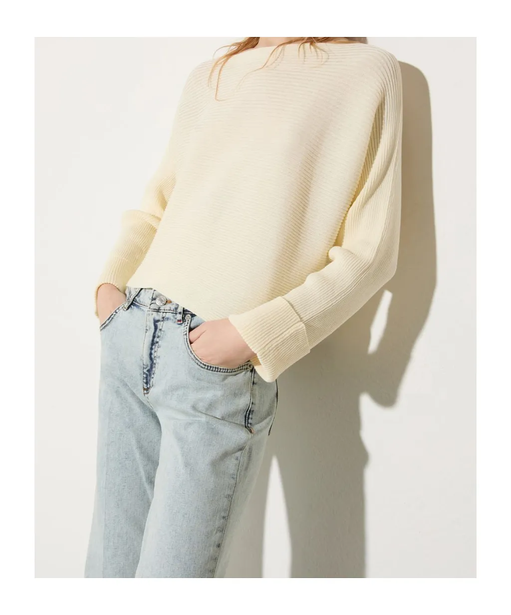 Horizontal Rib-Knit Sweater