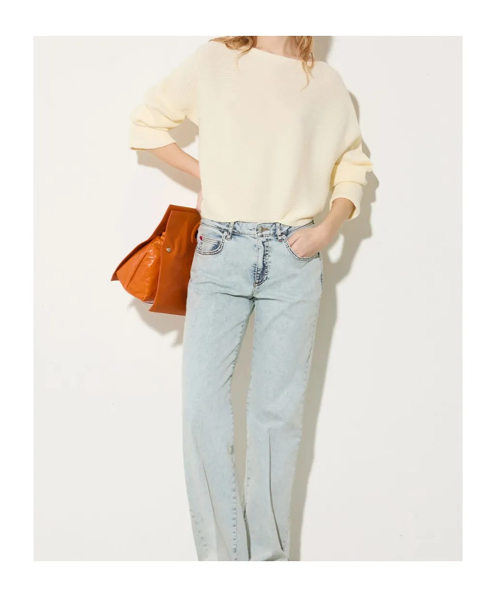 Horizontal Rib-Knit Sweater