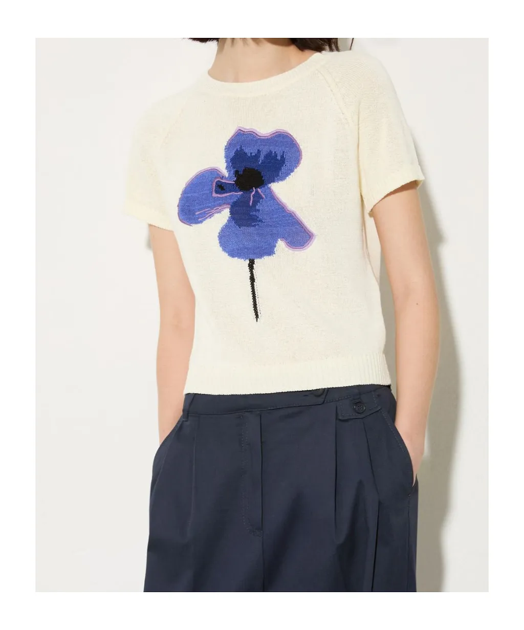 Embroidered Knitted T-Shirt