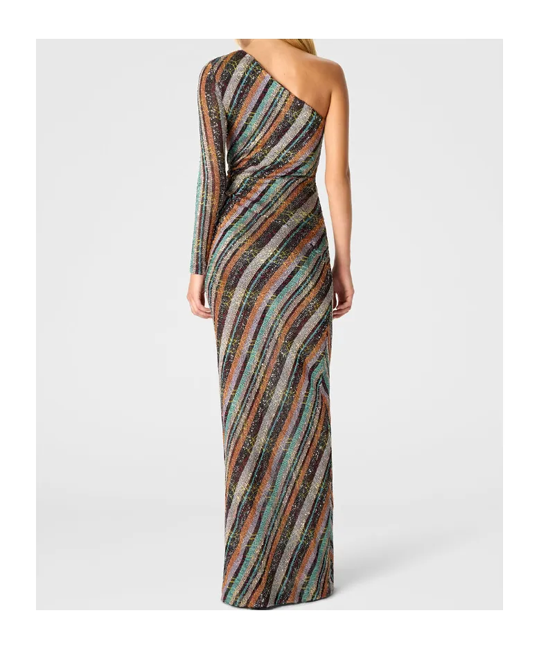 Missoni One-Shoulder Striped Maxi Dress