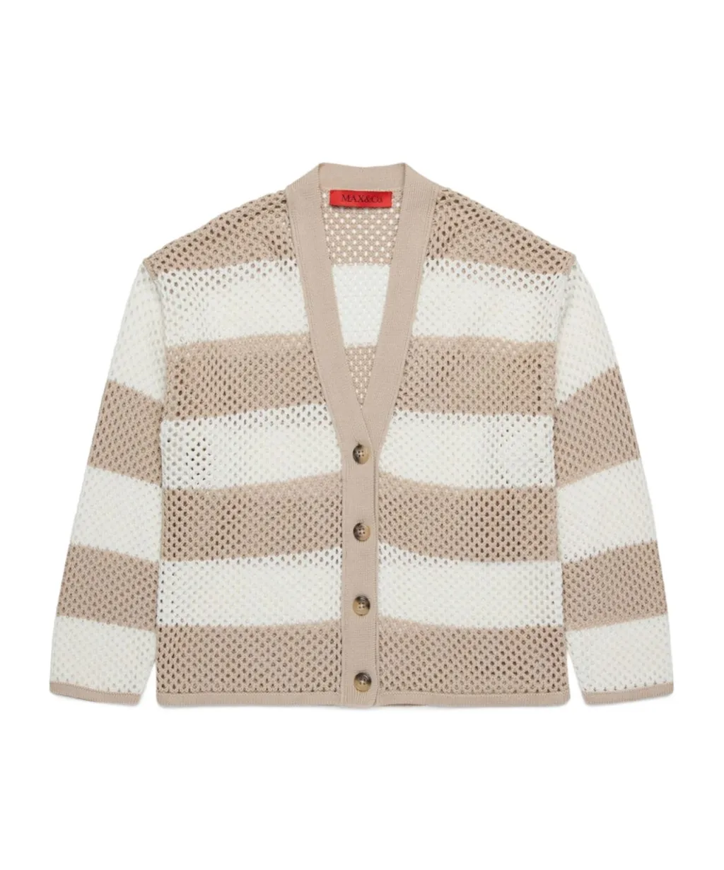Max&Co. Kids Striped V-Neck Cardigan