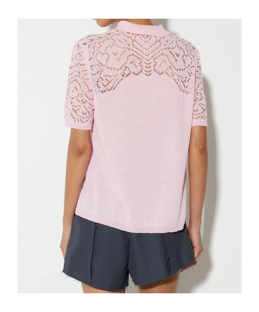 Pointelle-Knit Cotton Polo Shirt