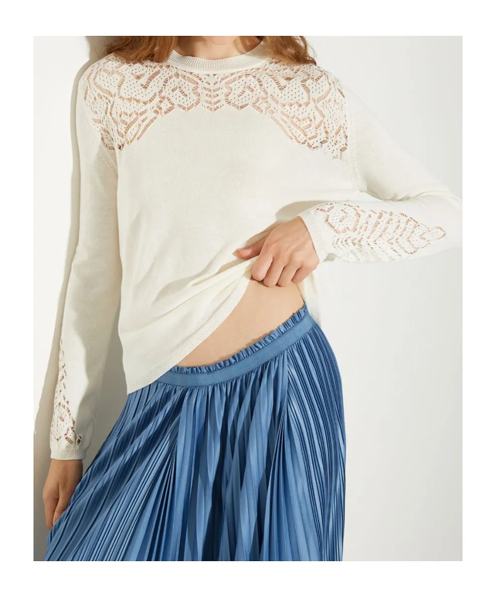 Pointelle-Knit Cotton Jumper