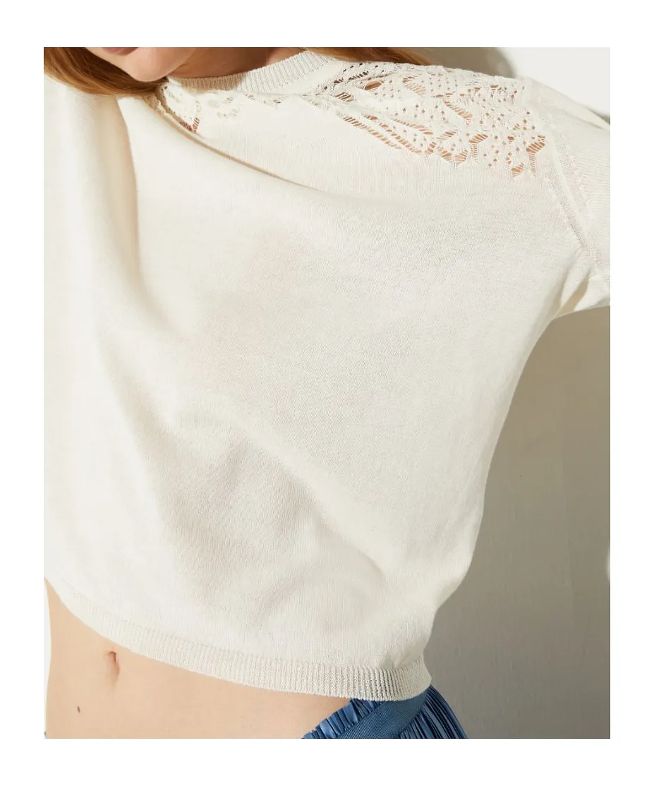Pointelle-Knit Cotton Jumper