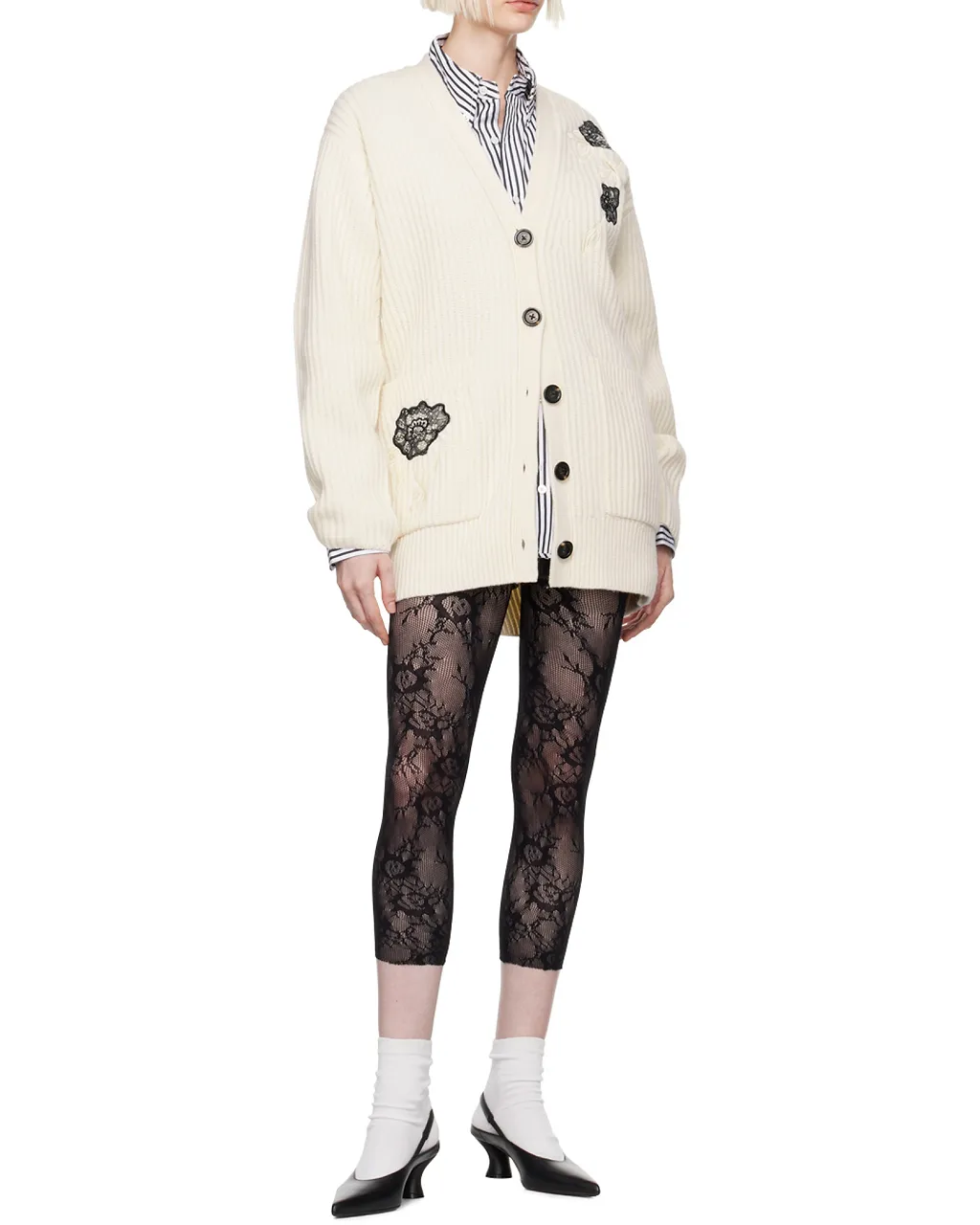 Marc Jacobs The Striped Logo Embroidered Shirt