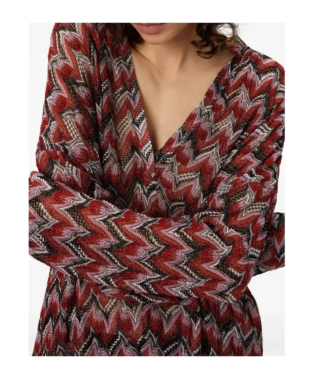 Missoni Chevron-Patterned V-Neck Knitted Top