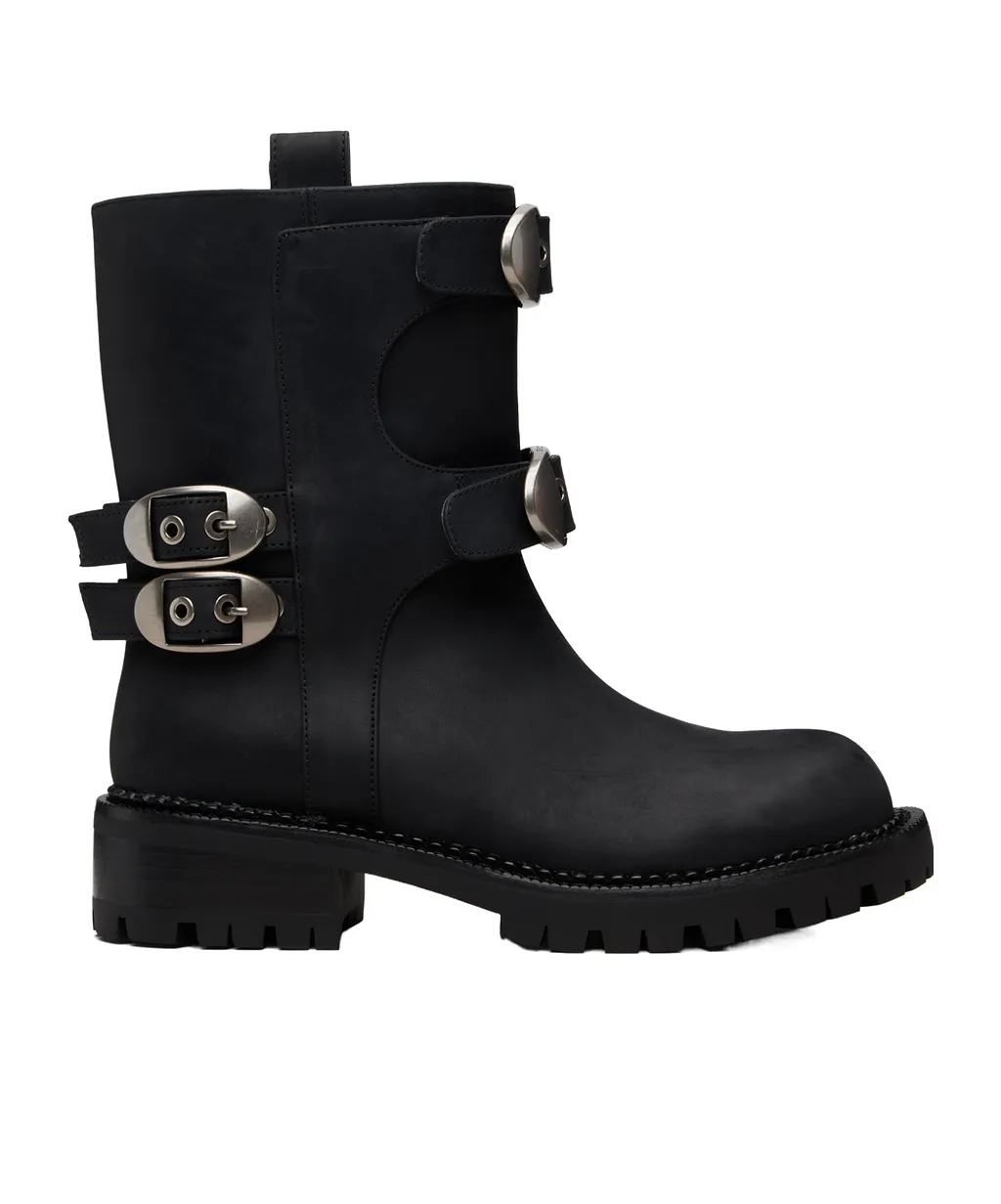 Pin Buckle Ankle Boots