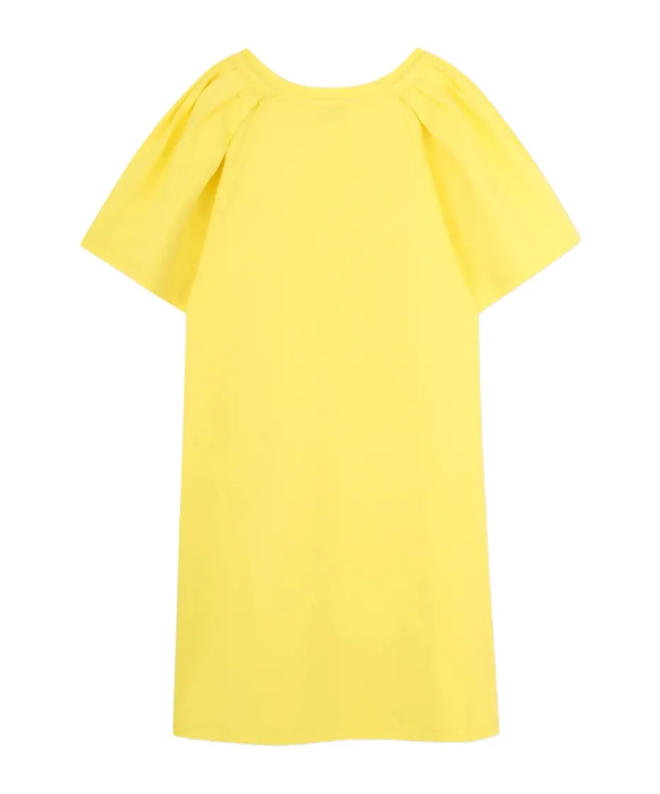 Puff-Sleeve Graphic Dress