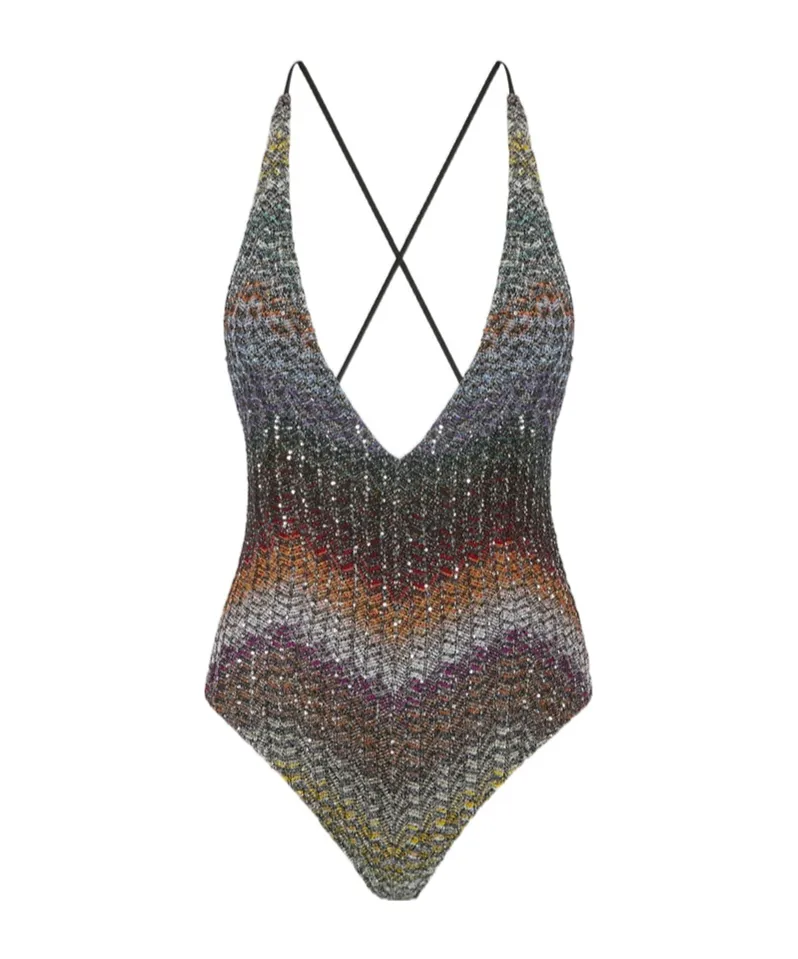 Missoni Zigzag Cross-Back Swimsuit